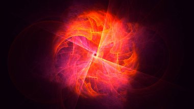 Soyut fraktal ışık arkaplanı 3 boyutlu oluşturuluyor