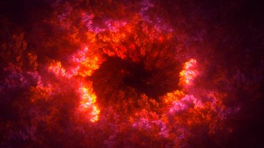 Soyut fraktal ışık arkaplanı 3 boyutlu oluşturuluyor