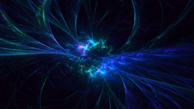 Soyut fraktal ışık arkaplanı 3 boyutlu oluşturuluyor