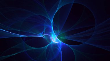 Soyut fraktal ışık arkaplanı 3 boyutlu oluşturuluyor