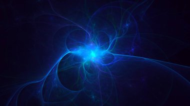 Soyut fraktal ışık arkaplanı 3 boyutlu oluşturuluyor