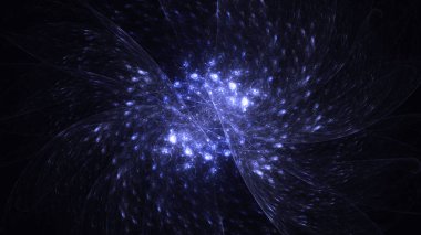 Soyut fraktal ışık arkaplanı 3 boyutlu oluşturuluyor
