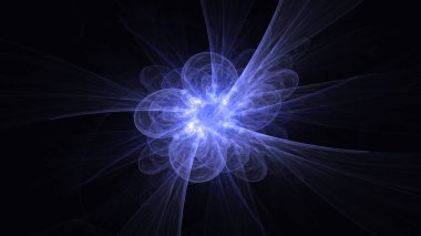 Soyut fraktal ışık arkaplanı 3 boyutlu oluşturuluyor