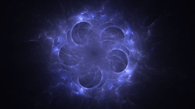 Soyut fraktal ışık arkaplanı 3 boyutlu oluşturuluyor