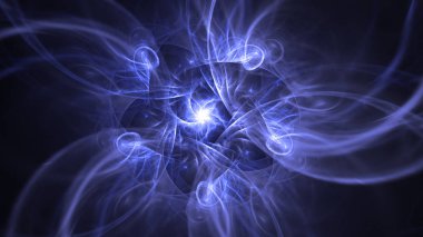 Soyut fraktal ışık arkaplanı 3 boyutlu oluşturuluyor