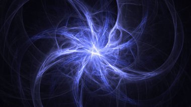 Soyut fraktal ışık arkaplanı 3 boyutlu oluşturuluyor