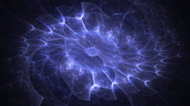 Soyut fraktal ışık arkaplanı 3 boyutlu oluşturuluyor