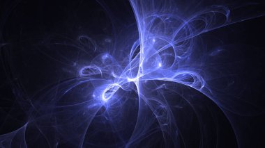 Soyut fraktal ışık arkaplanı 3 boyutlu oluşturuluyor