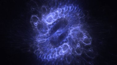 Soyut fraktal ışık arkaplanı 3 boyutlu oluşturuluyor