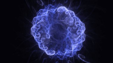 Soyut fraktal ışık arkaplanı 3 boyutlu oluşturuluyor