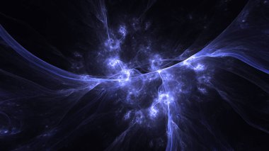 Soyut fraktal ışık arkaplanı 3 boyutlu oluşturuluyor