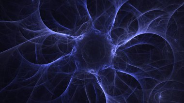 Soyut fraktal ışık arkaplanı 3 boyutlu oluşturuluyor