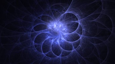 Soyut fraktal ışık arkaplanı 3 boyutlu oluşturuluyor