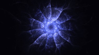 Soyut fraktal ışık arkaplanı 3 boyutlu oluşturuluyor