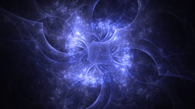 Soyut fraktal ışık arkaplanı 3 boyutlu oluşturuluyor