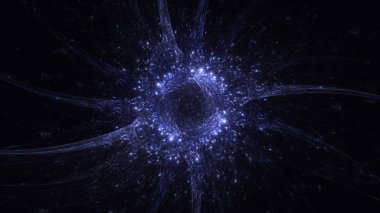 Soyut fraktal ışık arkaplanı 3 boyutlu oluşturuluyor