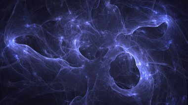 Soyut fraktal ışık arkaplanı 3 boyutlu oluşturuluyor