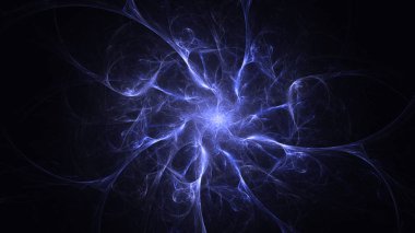 Soyut fraktal ışık arkaplanı 3 boyutlu oluşturuluyor