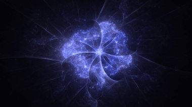 Soyut fraktal ışık arkaplanı 3 boyutlu oluşturuluyor