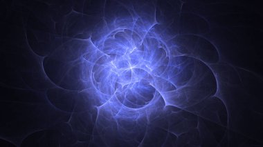 Soyut fraktal ışık arkaplanı 3 boyutlu oluşturuluyor