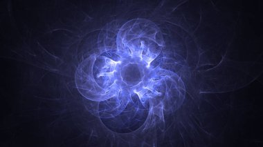 Soyut fraktal ışık arkaplanı 3 boyutlu oluşturuluyor