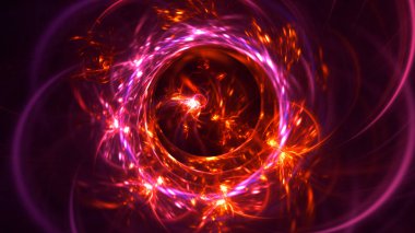 Soyut fraktal ışık arkaplanı 3 boyutlu oluşturuluyor