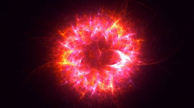 Soyut fraktal ışık arkaplanı 3 boyutlu oluşturuluyor