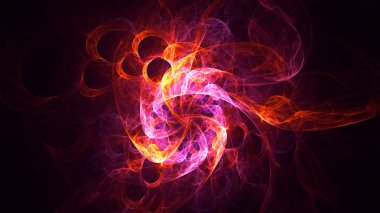 Soyut fraktal ışık arkaplanı 3 boyutlu oluşturuluyor