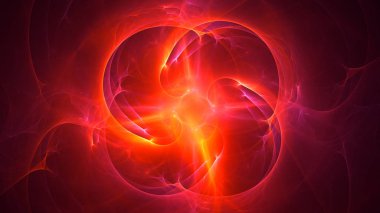 Soyut fraktal ışık arkaplanı 3 boyutlu oluşturuluyor