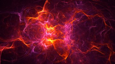 Soyut fraktal ışık arkaplanı 3 boyutlu oluşturuluyor