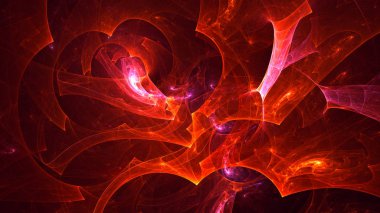 Soyut fraktal ışık arkaplanı 3 boyutlu oluşturuluyor