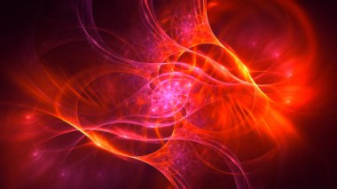 Soyut fraktal ışık arkaplanı 3 boyutlu oluşturuluyor