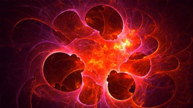 Soyut fraktal ışık arkaplanı 3 boyutlu oluşturuluyor