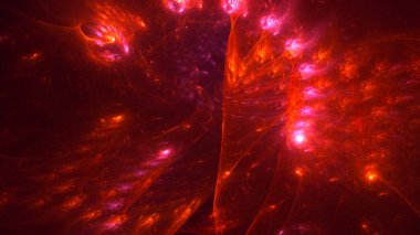 Soyut fraktal ışık arkaplanı 3 boyutlu oluşturuluyor