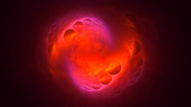 Soyut fraktal ışık arkaplanı 3 boyutlu oluşturuluyor