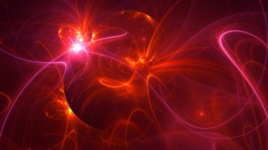 Soyut fraktal ışık arkaplanı 3 boyutlu oluşturuluyor