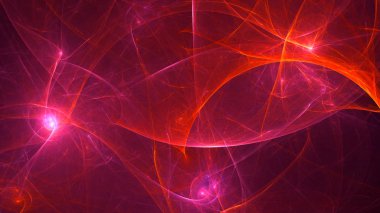 Soyut fraktal ışık arkaplanı 3 boyutlu oluşturuluyor