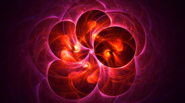 Soyut fraktal ışık arkaplanı 3 boyutlu oluşturuluyor