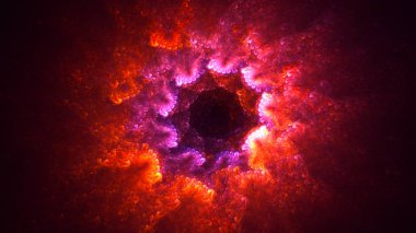 Soyut fraktal ışık arkaplanı 3 boyutlu oluşturuluyor