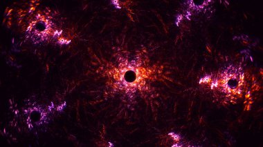 Soyut fraktal ışık arkaplanı 3 boyutlu oluşturuluyor