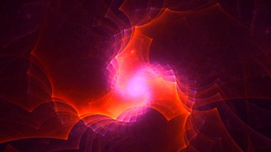 Soyut fraktal ışık arkaplanı 3 boyutlu oluşturuluyor