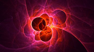 Soyut fraktal ışık arkaplanı 3 boyutlu oluşturuluyor