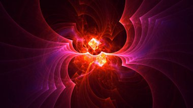 Soyut fraktal ışık arkaplanı 3 boyutlu oluşturuluyor