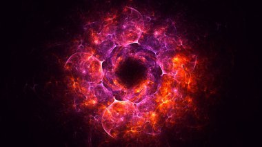 Soyut fraktal ışık arkaplanı 3 boyutlu oluşturuluyor