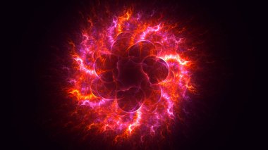 Soyut fraktal ışık arkaplanı 3 boyutlu oluşturuluyor