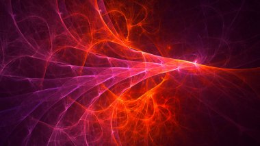 Soyut fraktal ışık arkaplanı 3 boyutlu oluşturuluyor