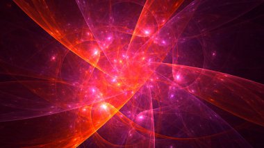 Soyut fraktal ışık arkaplanı 3 boyutlu oluşturuluyor