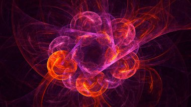 Soyut fraktal ışık arkaplanı 3 boyutlu oluşturuluyor