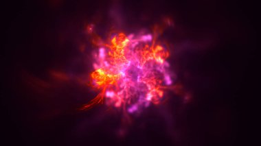 Soyut fraktal ışık arkaplanı 3 boyutlu oluşturuluyor