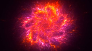 Soyut fraktal ışık arkaplanı 3 boyutlu oluşturuluyor